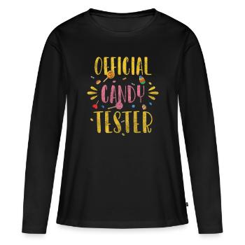 Tartelettes à grignoter Chocolate Sweet Cats - T-shirt manches longues Premium bio Femme - noir - Devant - Julia (174cm)