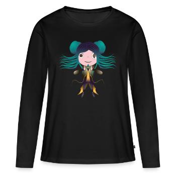 Martha - Frauen Premium Bio Langarmshirt - Schwarz - Vorne - Julia (174cm)
