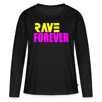 Rave pour toujours - T-shirt manches longues Premium bio Femme - noir - Devant - Julia (174cm)