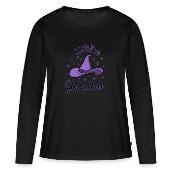 Sorcière et fabuleuse - T-shirt manches longues Premium bio Femme - noir - Devant - Julia (174cm)
