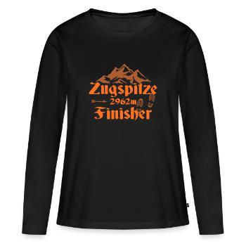 Zugspitze 2023 finisher - Frauen Premium Bio Langarmshirt - Schwarz - Vorne - Julia (174cm)