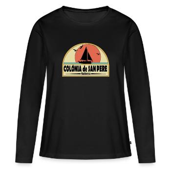 Colonia de San Pere - T-shirt manches longues Premium bio Femme - noir - Devant - Julia (174cm)