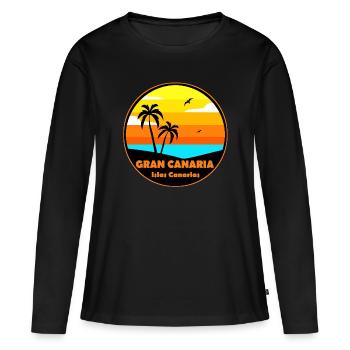 Gran Canaria - Frauen Premium Bio Langarmshirt - Schwarz - Vorne - Julia (174cm)