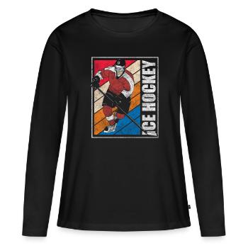 Équipe Sport Puck - T-shirt manches longues Premium bio Femme - noir - Devant - Julia (174cm)