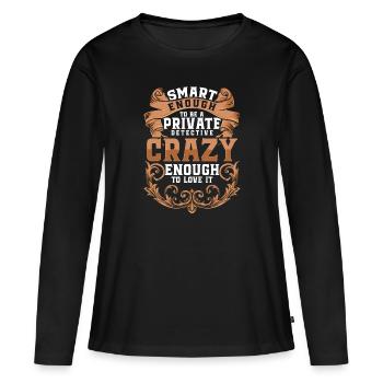 Agent Note: On the Trail of Crime - Women's Premium Organic Long Sleeve Shirt - black - Front - Julia (174cm)