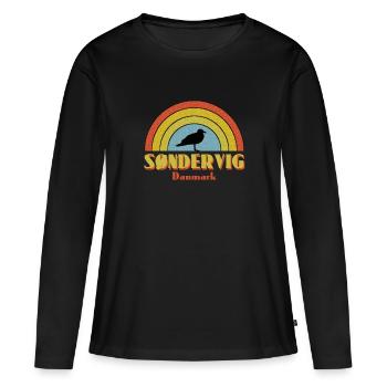 Canton de Söndervig - T-shirt manches longues Premium bio Femme - noir - Devant - Julia (174cm)