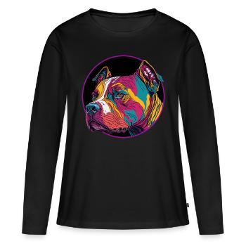 Tirage de fosse - T-shirt manches longues Premium bio Femme - noir - Devant - Julia (174cm)