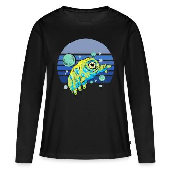 Tardigrade Blue Retro - Women's Premium Organic Long Sleeve Shirt - black - Front - Julia (174cm)