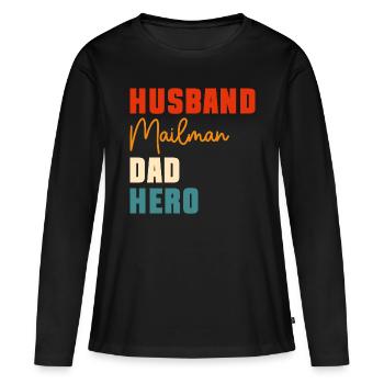 Post Office Letter Carrier Postman - Women's Premium Organic Long Sleeve Shirt - black - Front - Julia (174cm)