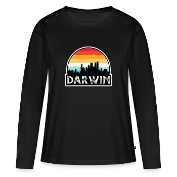 Darwin Australien Flagge Skyline Reisesouvenir - Frauen Premium Bio Langarmshirt - Schwarz - Vorne - Julia (174cm)