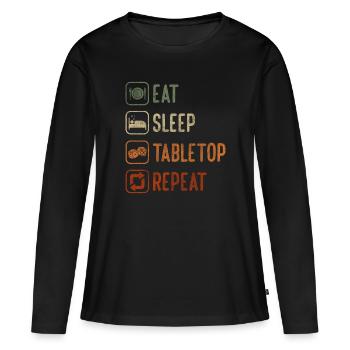 Jeu de plateau Joueur de rôle - T-shirt manches longues Premium bio Femme - noir - Devant - Julia (174cm)