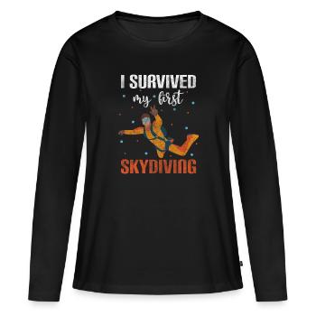 Skydiver Sky Freefall Base Jump - T-shirt manches longues Premium bio Femme - noir - Devant - Julia (174cm)