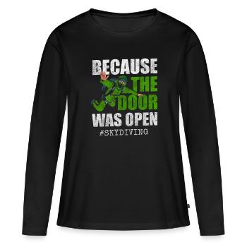 Skydiver Jump Free Fall Base Jump - T-shirt manches longues Premium bio Femme - noir - Devant - Julia (174cm)
