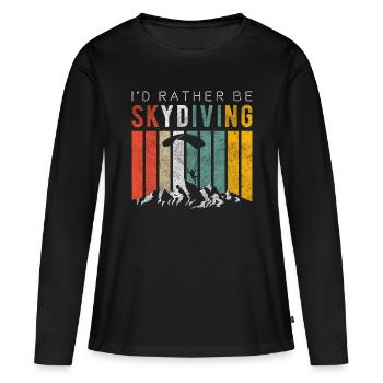 Fallschirm Adrenalin - Frauen Premium Bio Langarmshirt - Schwarz - Vorne - Julia (174cm)