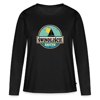 Swinemünde polnisch - Frauen Premium Bio Langarmshirt - Schwarz - Vorne - Julia (174cm)