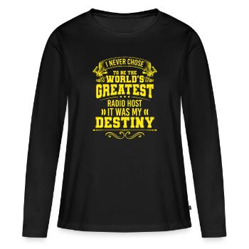Podcast Entertainment Frequency - Women's Premium Organic Long Sleeve Shirt - black - Front - Julia (174cm)