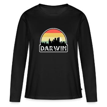 Darwin Australien Flagge Skyline Reisesouvenir - Frauen Premium Bio Langarmshirt - Schwarz - Vorne - Julia (174cm)