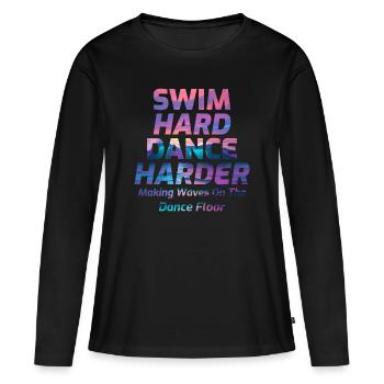 Nager fort, danser plus fort - T-shirt manches longues Premium bio Femme - noir - Devant - Julia (174cm)