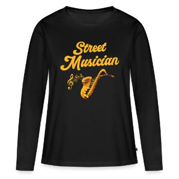 Musician Instrument Town Musician Entertainer - Women's Premium Organic Long Sleeve Shirt - black - Front - Julia (174cm)