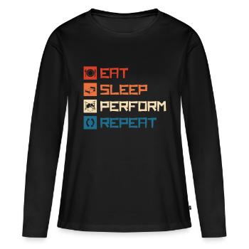 Music Art Lifestyle Entertainer - Women's Premium Organic Long Sleeve Shirt - black - Front - Julia (174cm)