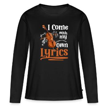 Musician Cash Musical Instrument Entertainer - Women's Premium Organic Long Sleeve Shirt - black - Front - Julia (174cm)