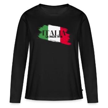 Italia Italy Italy la dolce vita - Women's Premium Organic Long Sleeve Shirt - black - Front - Julia (174cm)