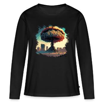 Post Apocalypse Arbre - T-shirt manches longues Premium bio Femme - noir - Devant - Julia (174cm)