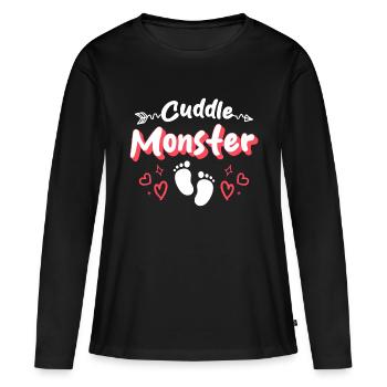 Relation de câlins - T-shirt manches longues Premium bio Femme - noir - Devant - Julia (174cm)