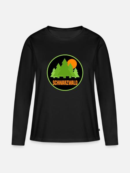 Schwarzwald - Frauen Premium Bio Langarmshirt - Schwarz