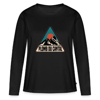 Plomb de Cantal - T-shirt manches longues Premium bio Femme - noir - Devant - Julia (174cm)