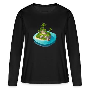 Îlot vectorisé - T-shirt manches longues Premium bio Femme - noir - Devant - Julia (174cm)
