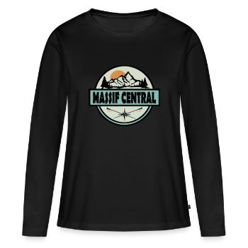 Massif central - T-shirt manches longues Premium bio Femme - noir - Devant - Julia (174cm)