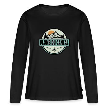 Plomb du Cantal - T-shirt manches longues Premium bio Femme - noir - Devant - Julia (174cm)