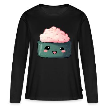 Sushi - T-shirt manches longues Premium bio Femme - noir - Devant - Julia (174cm)
