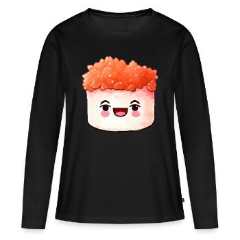 Sushi - T-shirt manches longues Premium bio Femme - noir - Devant - Julia (174cm)