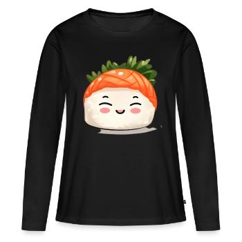 Sushi - T-shirt manches longues Premium bio Femme - noir - Devant - Julia (174cm)
