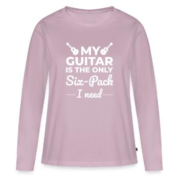 Streicher und Sixpacks: Die Gitarre zelebrieren - Frauen Premium Bio Langarmshirt - Altrosa - Vorne - Julia (174cm)