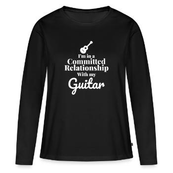 Strumming Love: A Committed Guitar Connection - Women's Premium Organic Long Sleeve Shirt - black - Front - Julia (174cm)