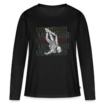 L’astronaute Stars Cosmos - T-shirt manches longues Premium bio Femme - noir - Devant - Julia (174cm)