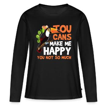Toucan Tier Exotisch - Frauen Premium Bio Langarmshirt - Schwarz - Vorne - Julia (174cm)