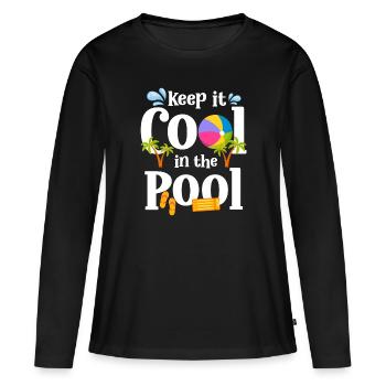 Pool Party Pool Party Floats Loisirs - T-shirt manches longues Premium bio Femme - noir - Devant - Julia (174cm)