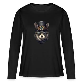Chihuahua Gentleman - T-shirt manches longues Premium bio Femme - noir - Devant - Julia (174cm)