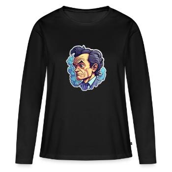 Richard Feynman - T-shirt manches longues Premium bio Femme - noir - Devant - Julia (174cm)