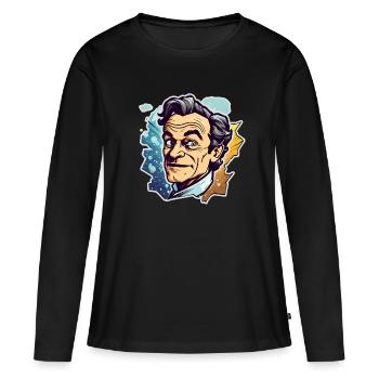 Richard Feynman - T-shirt manches longues Premium bio Femme - noir - Devant - Julia (174cm)