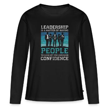 firma karriere erfolg - Frauen Premium Bio Langarmshirt - Schwarz - Vorne - Julia (174cm)