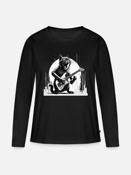 E-Gitarre - Frauen Premium Bio Langarmshirt - Schwarz