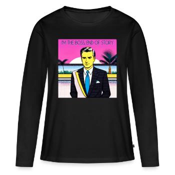 Je suis le chef, fin de l’histoire - T-shirt manches longues Premium bio Femme - noir - Devant - Julia (174cm)
