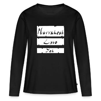 Marrakesch Liebe Yeh - Frauen Premium Bio Langarmshirt - Schwarz - Vorne - Julia (174cm)