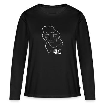 Sad triste - T-shirt manches longues Premium bio Femme - noir - Devant - Julia (174cm)
