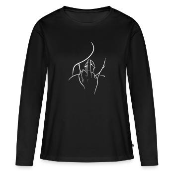 hum .. - T-shirt manches longues Premium bio Femme - noir - Devant - Julia (174cm)